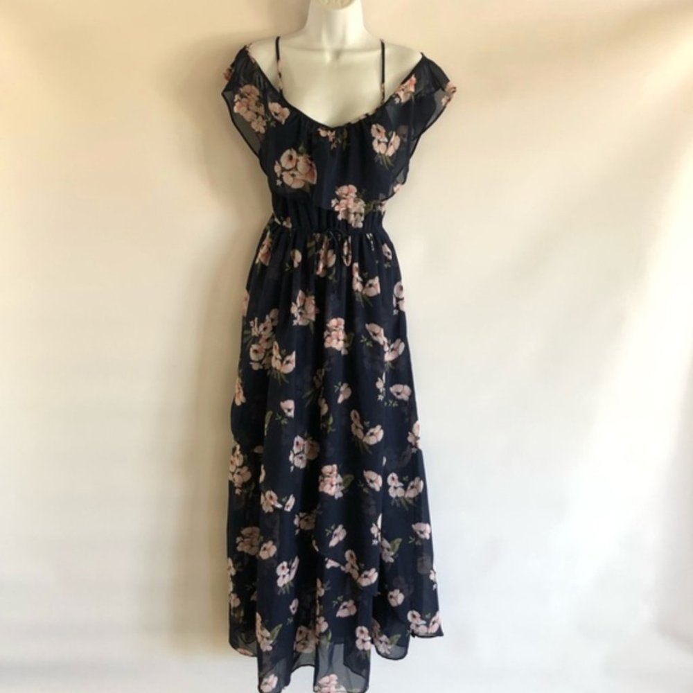 Abercrombie & Fitch XS Navy Floral Boho maxi dress